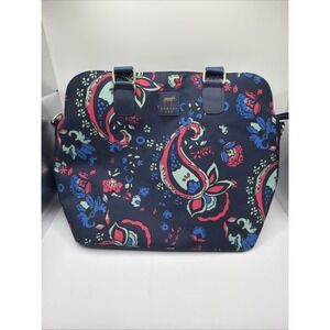 Dabney Lee Paisley Floral Insulated Lunch Bag Navy Travel Tote